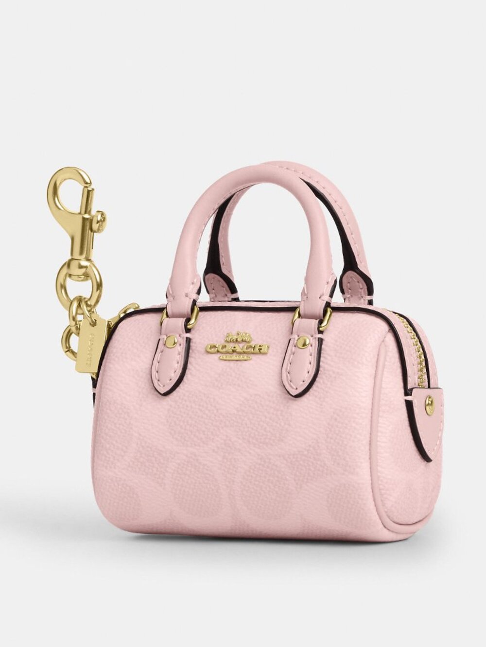 NWT-Coach Outlet Mini Rowan Bag Charm In Signature Canvas - Picture 4 of 7